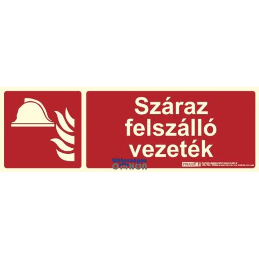 Implaser SZÁRAZ FELSZÁLLÓ VEZETÉK felirat - Tűzvédelmi jel