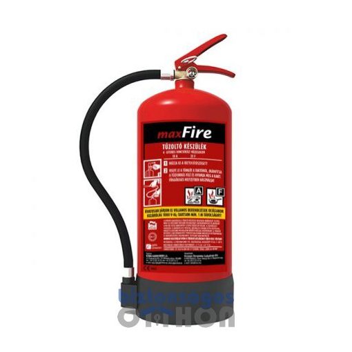 6 literes VÍZKÖDDEL oltó tűzoltó készülék - MaxFire 13A 25F oltási teljesítmény 