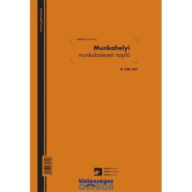 Munkahelyi munkabaleseti napló 24 lapos füzet A/4 álló