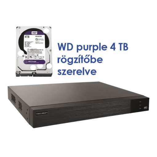 Techson TCR I22 M16-A2 16 csatornás IP rögzítő + 4 TB HDD