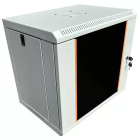   TechSon 540 x 400 mély 6U magas, fali 19"-os rackszekrény, üveg ajtó, fehér