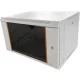TechSon 600 × 450 mély 6U magas, fali 19"-os rackszekrény, üveg ajtó, fehér