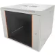 TechSon 600 × 450 mély 9U magas, fali 19"-os rackszekrény, üveg ajtó, fehér