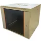 TechSon 600 × 600 mély 9U magas, fali 19"-os rackszekrény, üveg ajtó, szürke