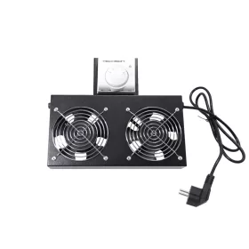   Techson Ventilátor modul, 2 ventilátor, analóg termosztát, 19"