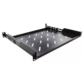   TechSon tálca, 1U magas, 350 mm mély preforált, elöl hátul rögzíthető, 19"-os fali 19"-os rackszekrénybe
